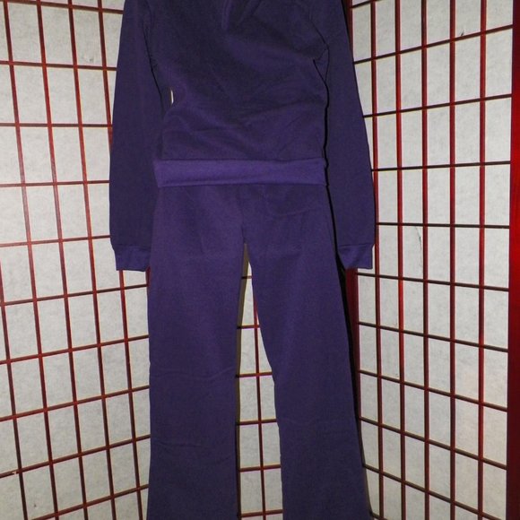 NWT Jrs 2PC Purple Jog Set Flare Pants Zip Up Hoodie Swalosky - Picture 6 of 10